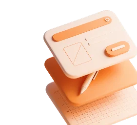 3D illustration of UI components